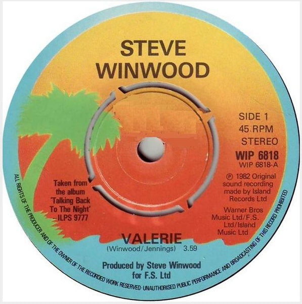 Steve Winwood : Valerie (7", Single)