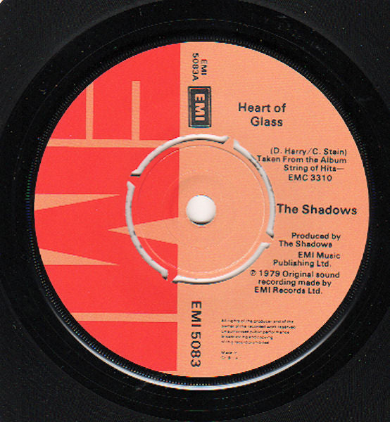 The Shadows : Heart Of Glass (7", Single)