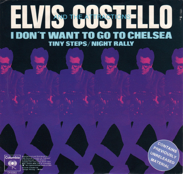 Elvis Costello & The Attractions : I Don't Want To Go To Chelsea / Tiny Steps / Night Rally (7", Single)