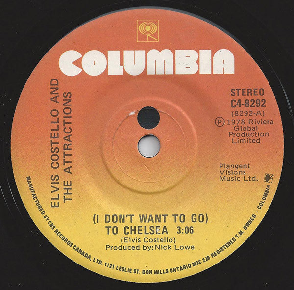 Elvis Costello & The Attractions : I Don't Want To Go To Chelsea / Tiny Steps / Night Rally (7", Single)