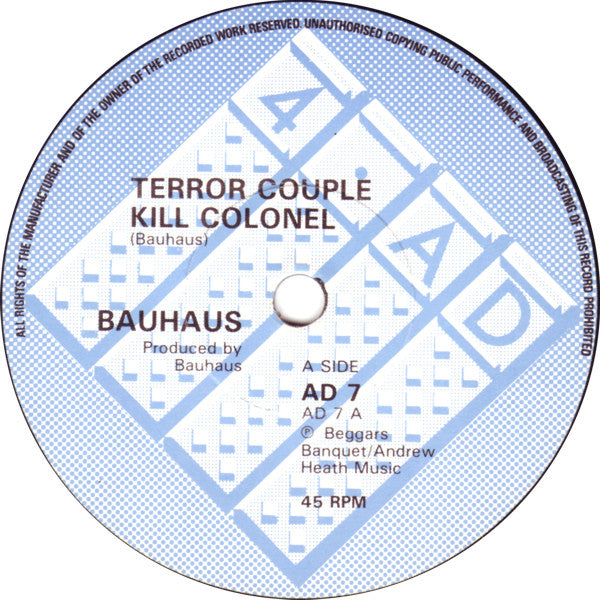 Bauhaus : Terror Couple Kill Colonel (7", Single)