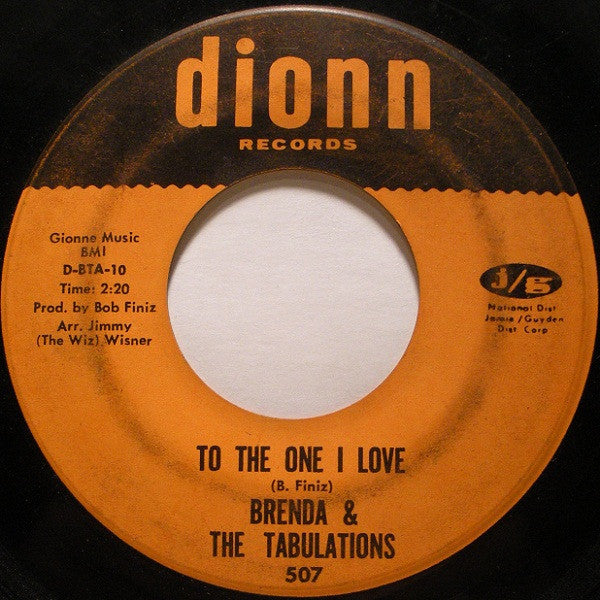 Brenda & The Tabulations : Baby You're So Right For Me (7", Single, Mono, All)