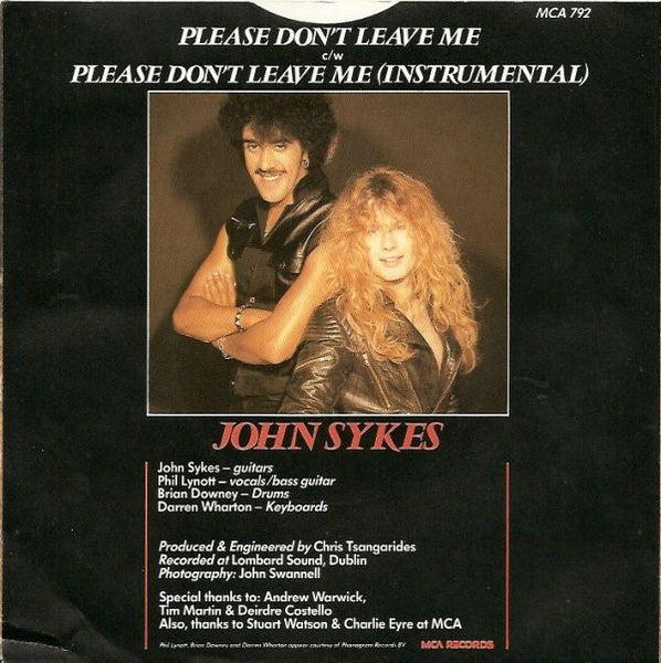 John Sykes : Please Don't Leave Me (7", Single)