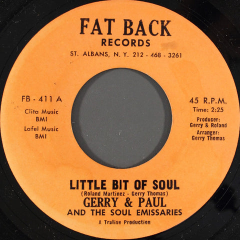 Gerry Thomas & Paul Roland Martinez And The Soul Emissaries : Little Bit Of Soul (7", Single)