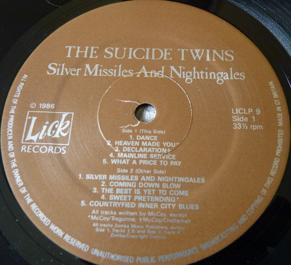 The Suicide Twins : Silver Missiles And Nightingales (LP, Album)