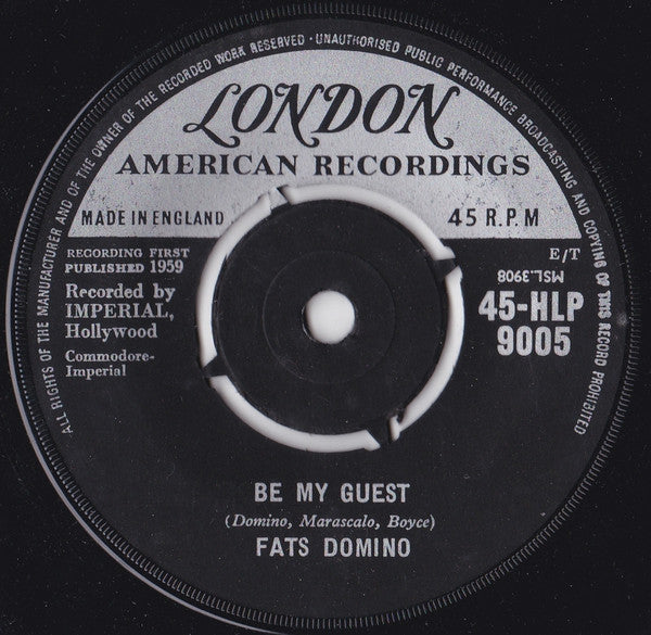 Fats Domino : Be My Guest / I've Been Around (7", 4-P)