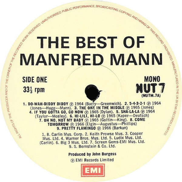 Manfred Mann : The Best Of Manfred Mann (LP, Comp)