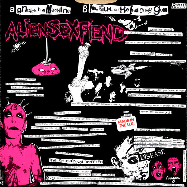 Alien Sex Fiend : Ignore The Machine (7", Single, RE)