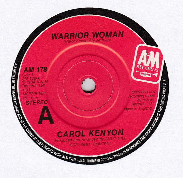 Carol Kenyon : Warrior Woman (7", Single)