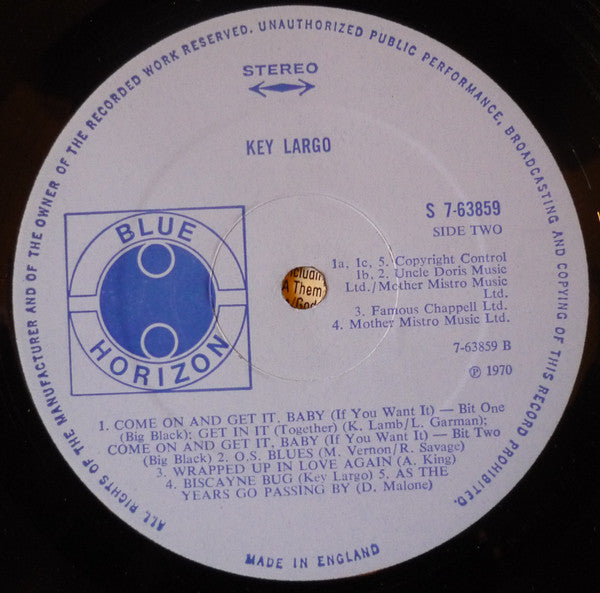 Key Largo (4) : Key Largo (LP, Album)