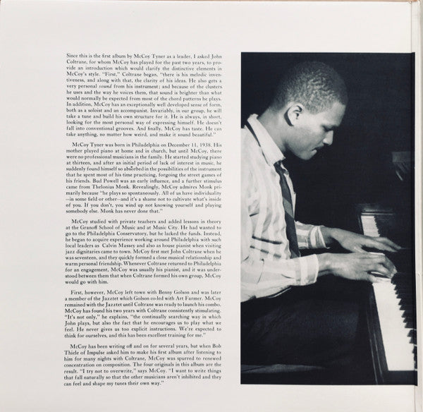 McCoy Tyner Trio : Inception (LP, Album, Ltd, RE, RM, 180)