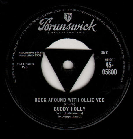 Buddy Holly : Rock Around With Ollie Vee / Midnight Shift (7", Single, Mono, Tri)