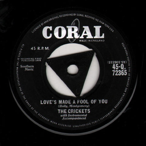 The Crickets (2) : Love's Made A Fool Of You (7", Single)