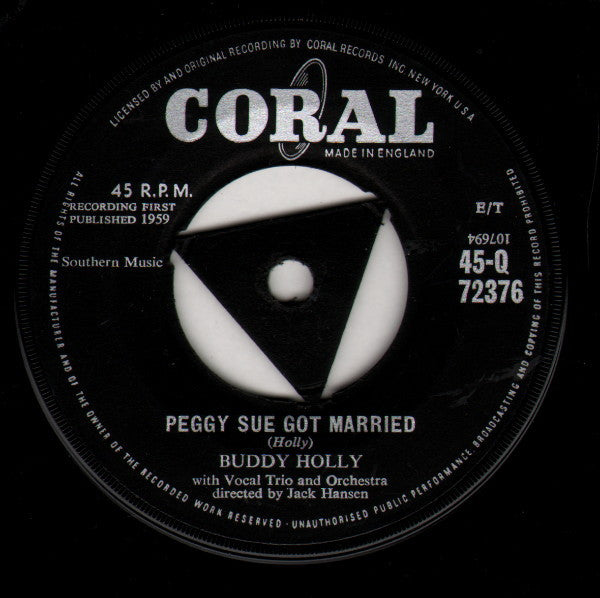 Buddy Holly : Peggy Sue Got Married (7", Single, Tri)