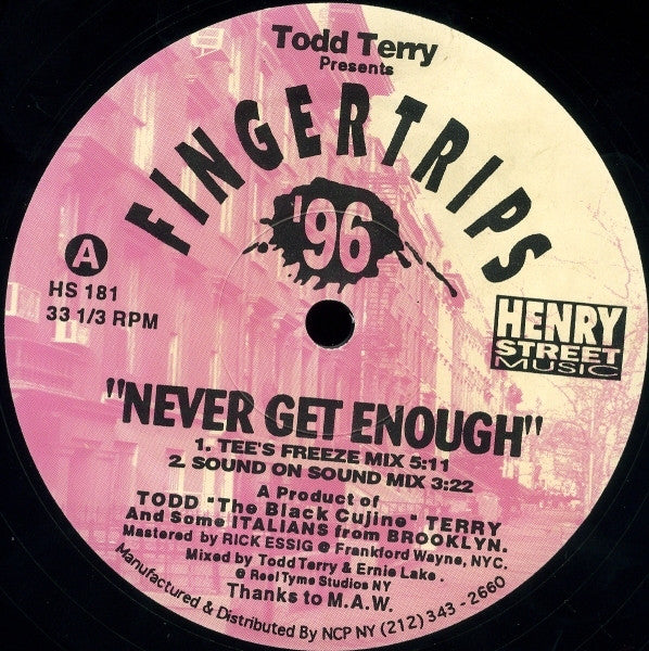 Todd Terry : Fingertrips '96 (12")