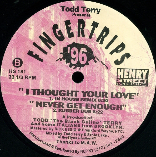 Todd Terry : Fingertrips '96 (12")