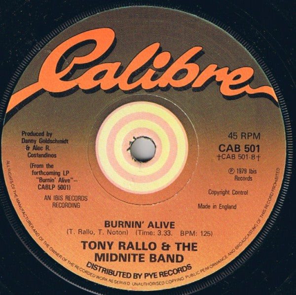 Tony Rallo & The Midnite Band : Holdin' On (7", Single)