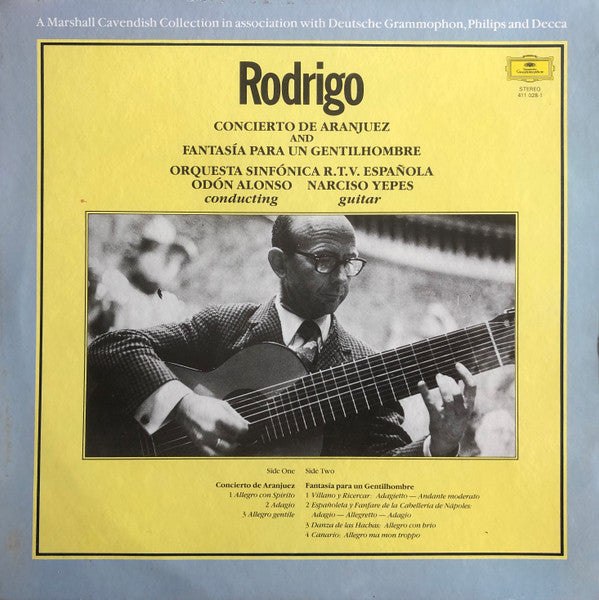 Rodrigo* / Odón Alonso / Orquestra Sinfonica R.T.V. Española* / Narciso Yepes : Rodrigo - Concierto De Aranjuez And Fantasia Para Un Gentilhombre (LP, RE)