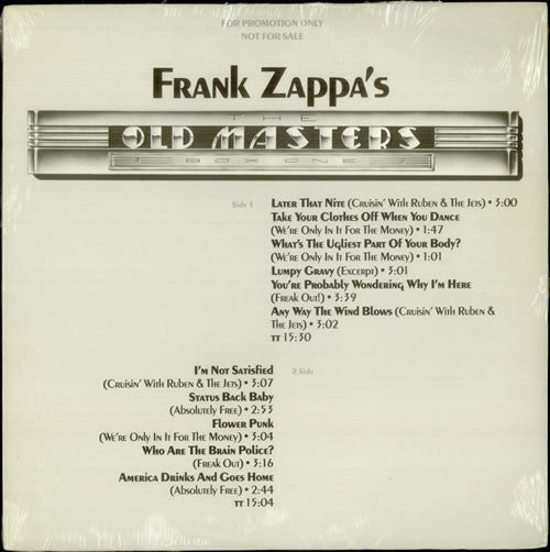 Frank Zappa - The Old Masters, Box One Sampler (LP, Comp, Promo, RM) (Very  Good Plus (VG+))