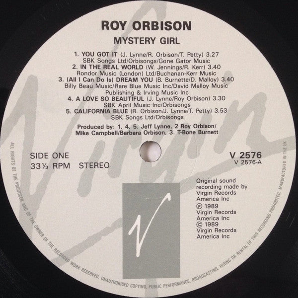 Roy Orbison : Mystery Girl (LP, Album, Gat)