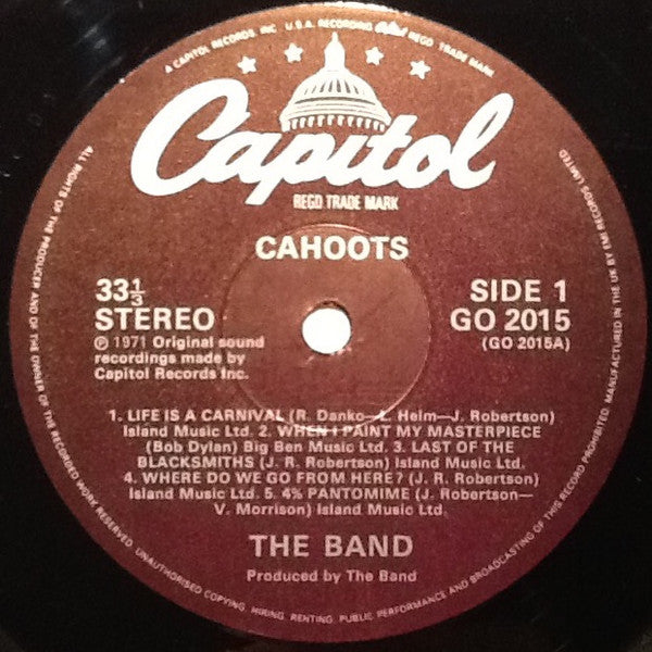 The Band : Cahoots (LP, Album, RE)