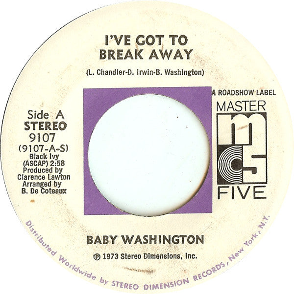 Baby Washington : I've Got To Break Away / You (Just A Dream) (7")