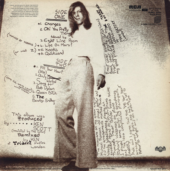 David Bowie : Hunky Dory (LP, Album, RE)