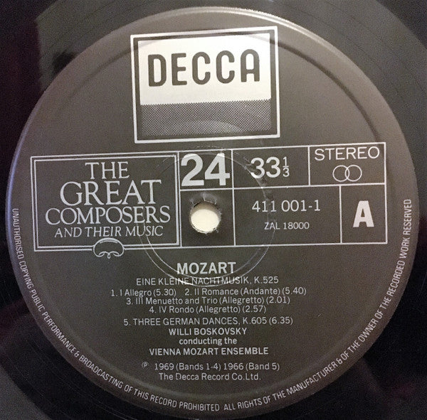 Mozart* / Vienna Mozart Ensemble* / Conducted By Willi Boskovsky : Eine Kleine Nachtmusik K 525, Three German Dances, K. 605 And A Musical Joke, K. 522 (LP, RE)