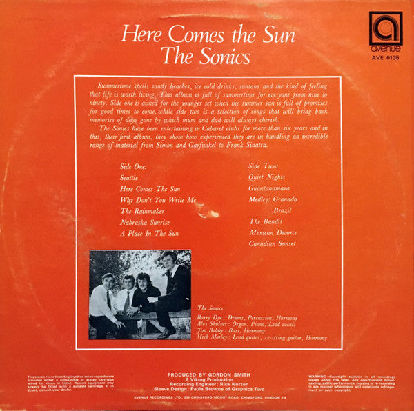 The Sonics (3) : Here Comes The Sun (LP, Album)