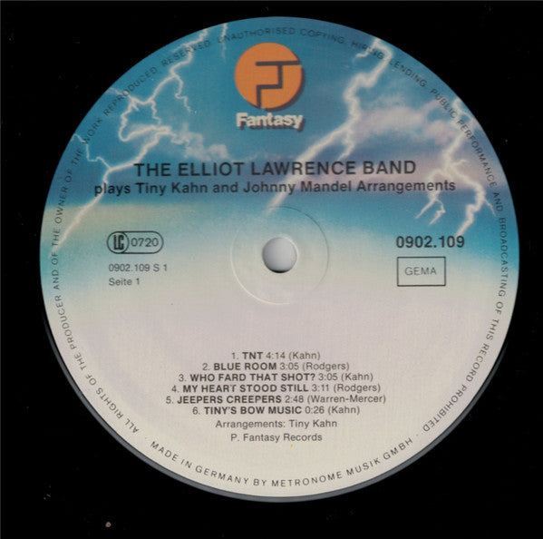 The Elliot Lawrence Band : Plays Tiny Kahn And Johnny Mandel Arrangements (LP, Album, RE)