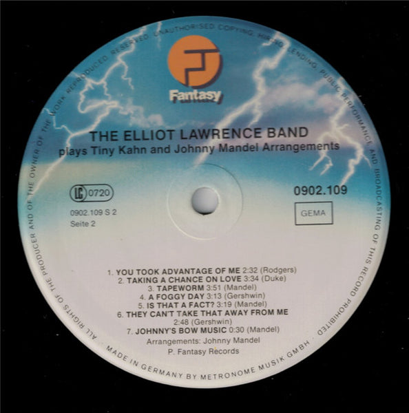 The Elliot Lawrence Band : Plays Tiny Kahn And Johnny Mandel Arrangements (LP, Album, RE)