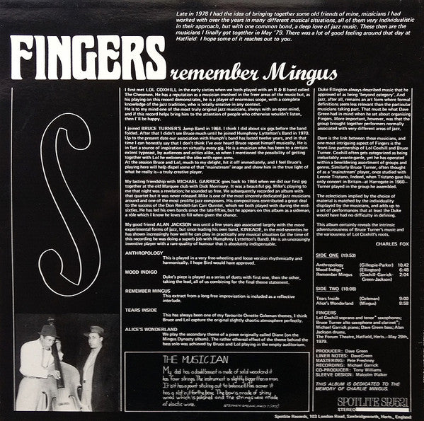 Fingers (15) : Remember Mingus (LP)