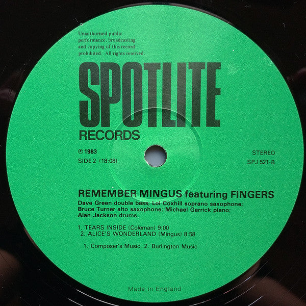 Fingers (15) : Remember Mingus (LP)