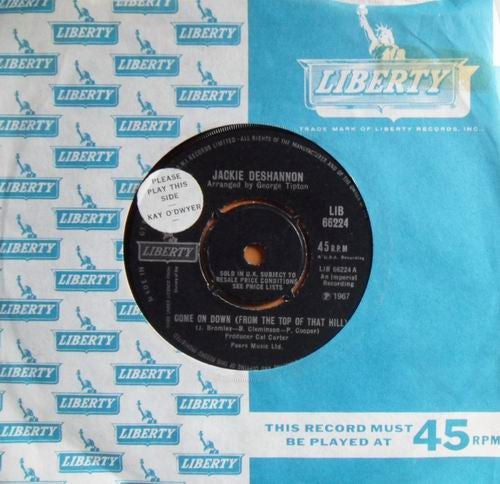 Jackie DeShannon : Come On Down (From The Top Of That Hill) / Find Me Love (7")