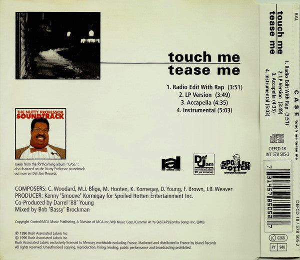 Case Featuring Foxxy Brown* : Touch Me Tease Me (CD, Single)