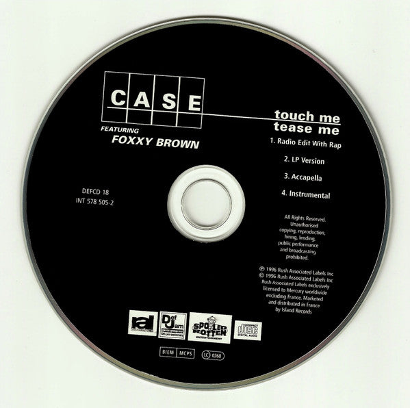 Case Featuring Foxxy Brown* : Touch Me Tease Me (CD, Single)