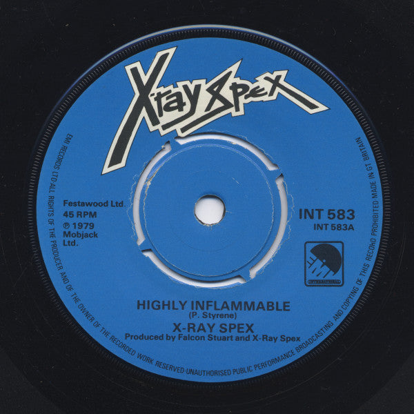 X-Ray Spex : Highly Inflammable (7", Single)