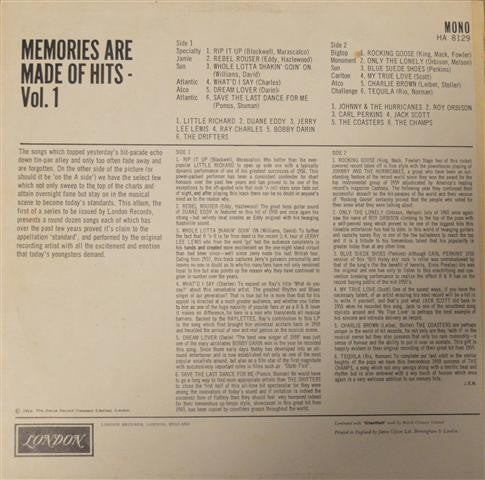 Various : Memories Are Made Of Hits Volume 1 (LP, Comp, Mono)