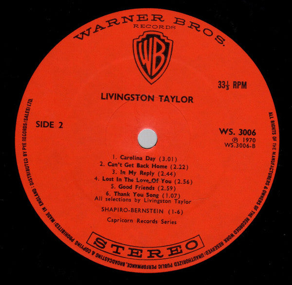 Livingston Taylor : Livingston Taylor (LP, Album)