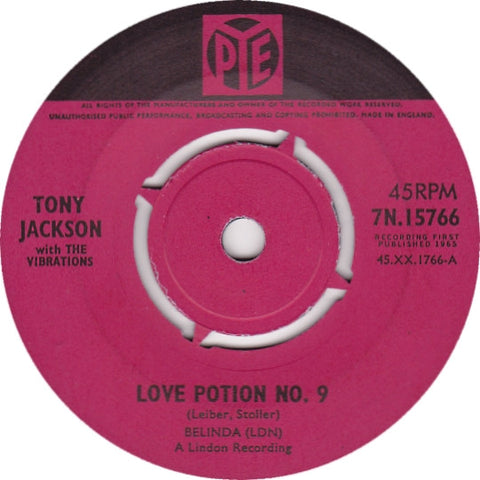 Tony Jackson & The Vibrations : Love Potion No. 9 (7", Single, Pus)