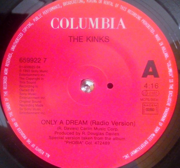 The Kinks : Only A Dream (7")