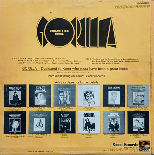 Bonzo Dog Band* : Gorilla (LP, Album, RE)