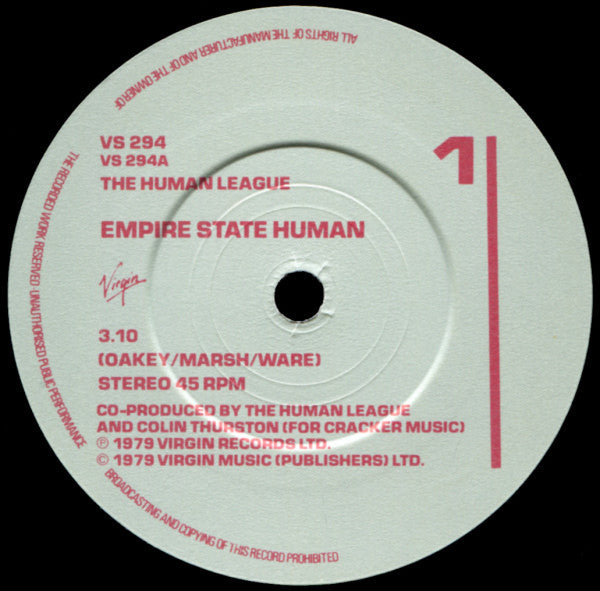 The Human League : Empire State Human (7", Single)