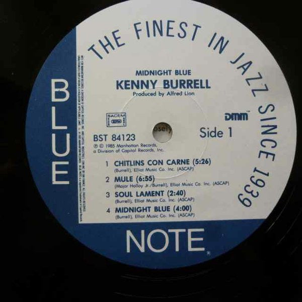 Kenny Burrell : Midnight Blue (LP, Album, RE, RM, Aud)