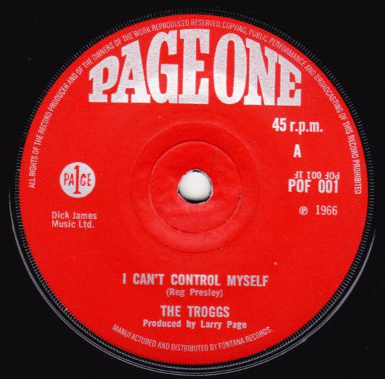 The Troggs : I Can't Control Myself (7", Single, Sol)