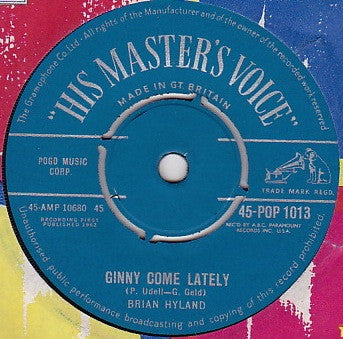 Brian Hyland : Ginny Come Lately (7", Single)