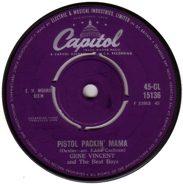 Gene Vincent And The Beat Boys (7) : Pistol Packin' Mama (7", Single)