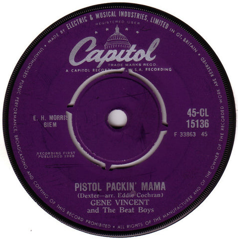 Gene Vincent And The Beat Boys (7) : Pistol Packin' Mama (7", Single)