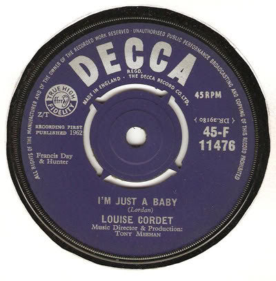 Louise Cordet : I'm Just A Baby (7", "Re)