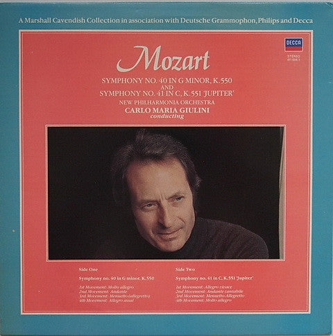 Mozart* - New Philharmonia Orchestra, Carlo Maria Giulini : Symphony No. 40 In G Minor, K.550 And Symphony No. 41 In C, K.551 'Jupiter' (LP, Album, RE)